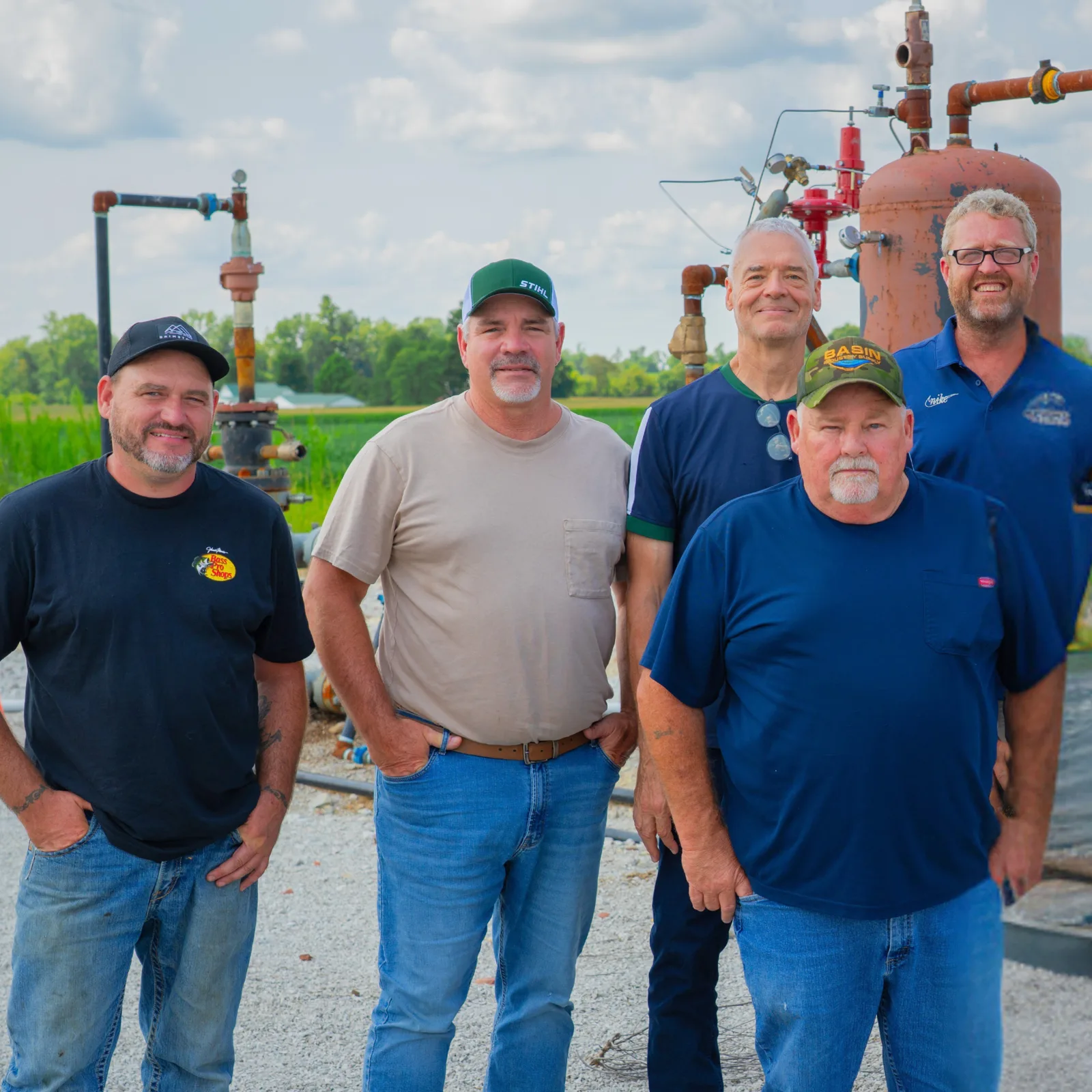 The LGX Energy field team on site at the Fritz wells in southwestern Indiana